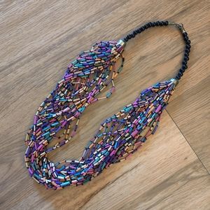 Vintage Colorful Bamboo Reed Necklace